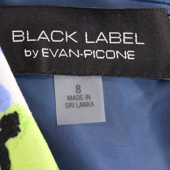 Floral V-neck Dress by Evan Picone White, Periwinkle, Blue, and Green Size 8 - Picture 13 of 15